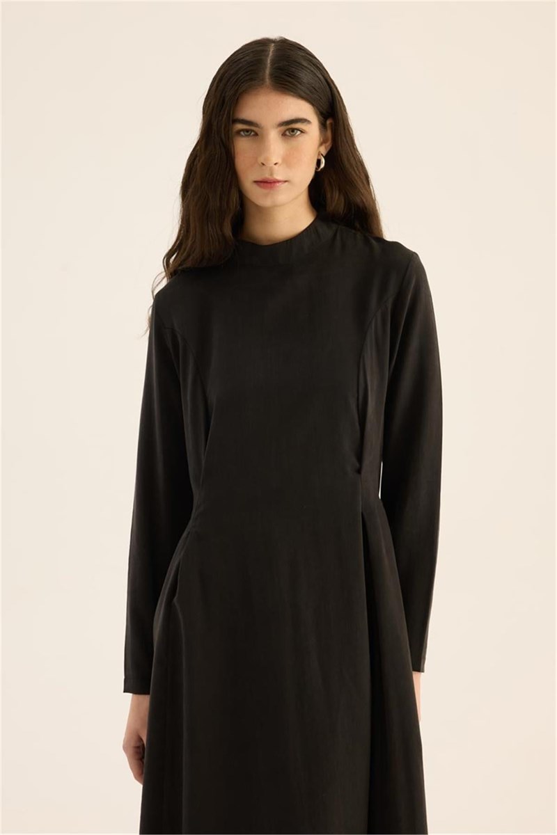 Taşlanmış Tensel Elbise Siyah