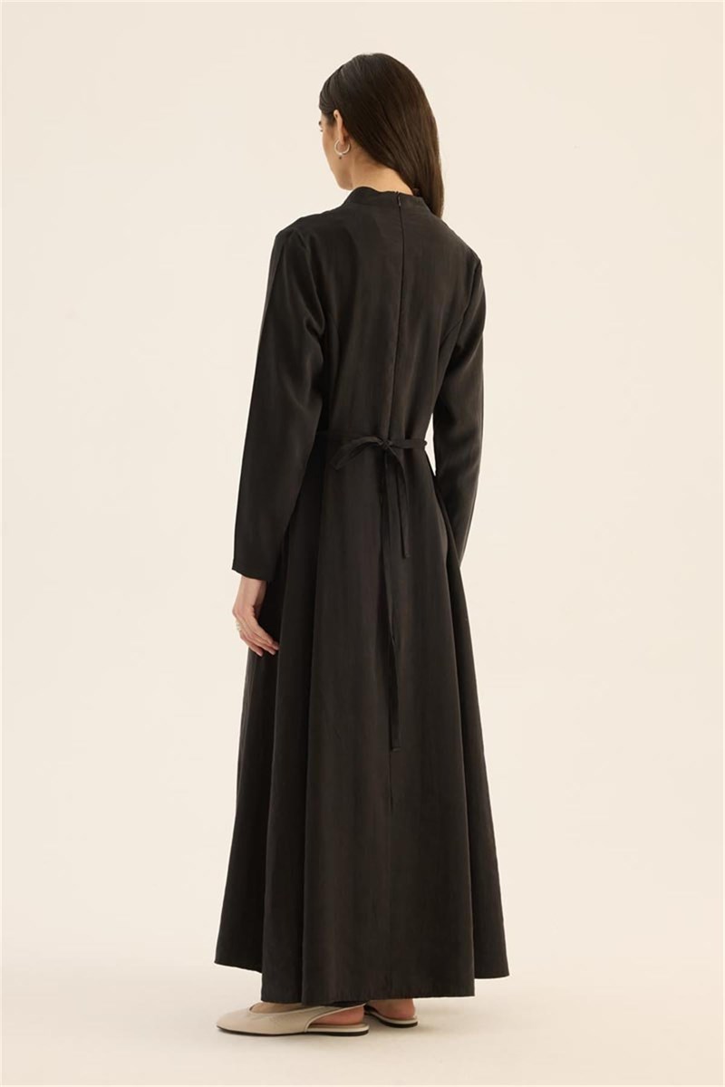 Taşlanmış Tensel Elbise Siyah