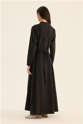 Taşlanmış Tensel Elbise Siyah