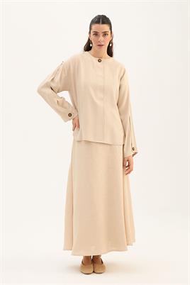 Tek Düğmeli Tensel Bluz Taş