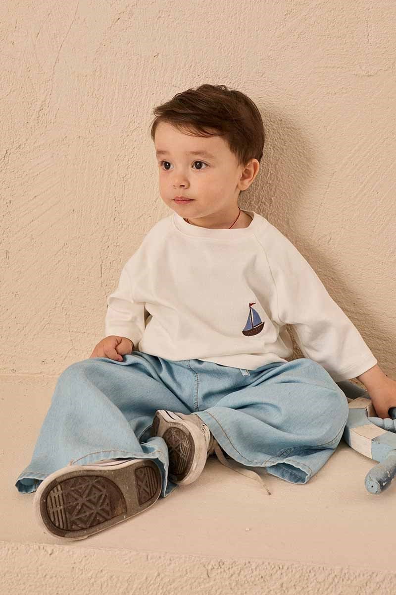 Tensel Denim Çocuk Pantolon Buz Mavisi