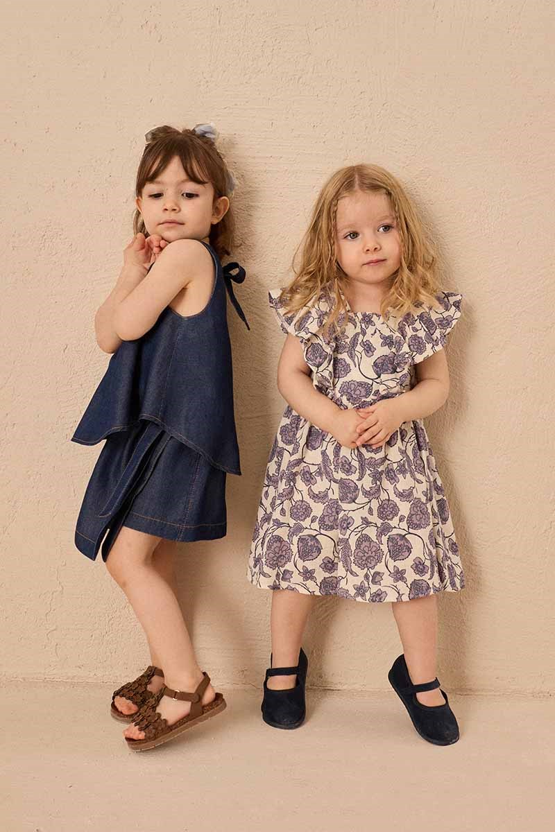 Tensel Denim Çocuk Şort Etek Lacivert