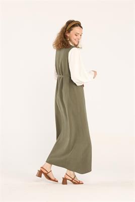 Tensel Jile Elbise Açık Haki