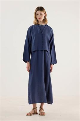 Tensel Kısa Kimono Lacivert