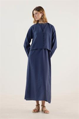 Tensel Kısa Kimono Lacivert