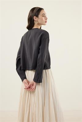 Tensel Kısa Kimono Siyah