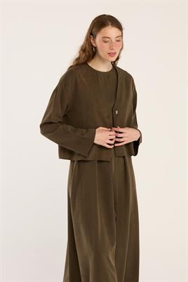 Tensel Yazlık Ceket Koyu Haki