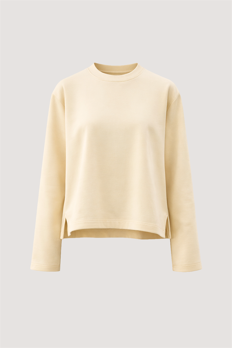 Tok Duruşlu Basic Sweatshirt Bej