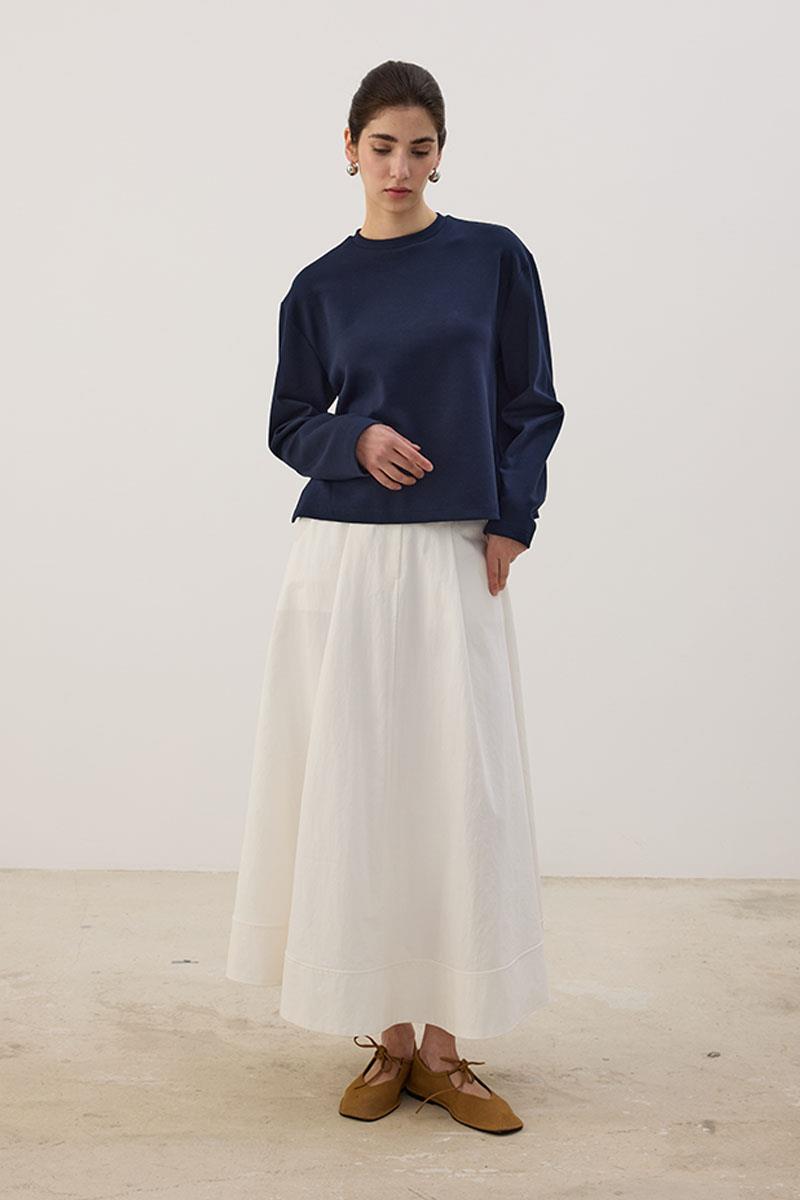 Tok Duruşlu Basic Sweatshirt Lacivert