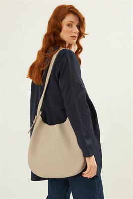 Tokalı Omuz Çantası Krem