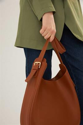 Tokalı Omuz Çantası Taba