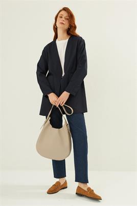 Tokalı Omuz Çantası Krem