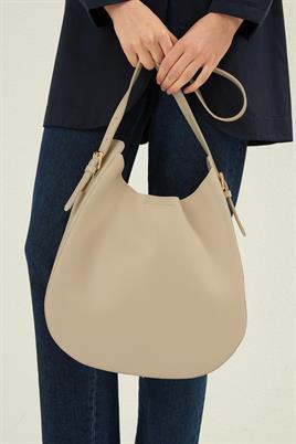 Tokalı Omuz Çantası Krem