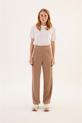 Triko Takım Lastikli Pantolon Camel