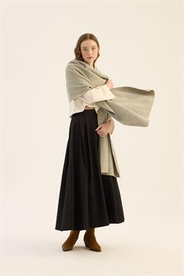 Tüylü Balıksırtı Desen Atkı Açık gri