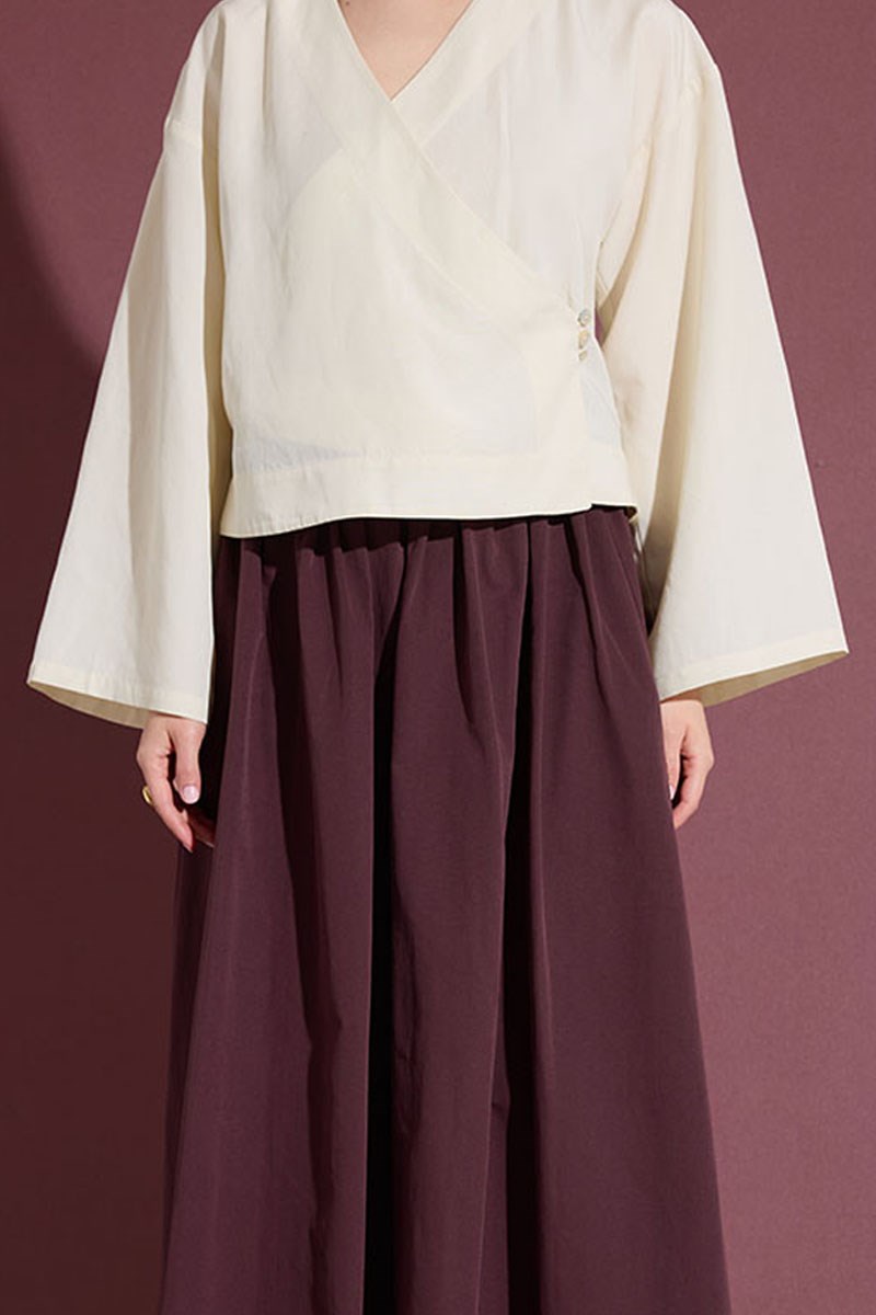 Üç Düğmeli Kimono Krem