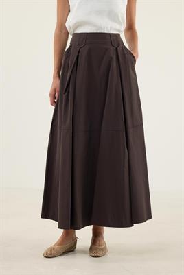 Üçgen Köprülü Paraşüt Etek Acı kahve