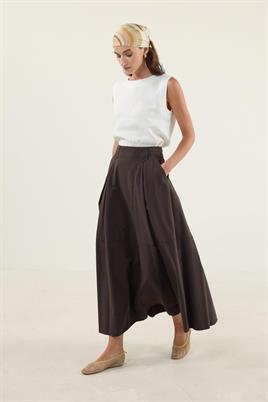 Üçgen Köprülü Paraşüt Etek Acı kahve