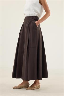 Üçgen Köprülü Paraşüt Etek Acı kahve