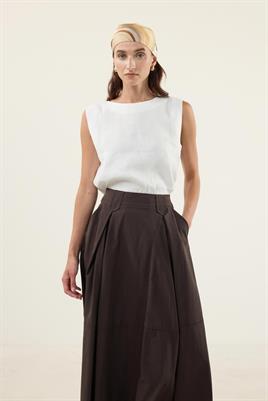 Üçgen Köprülü Paraşüt Etek Acı kahve