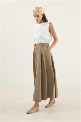 Üçgen Köprülü Paraşüt Etek Camel