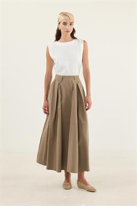 Üçgen Köprülü Paraşüt Etek Camel