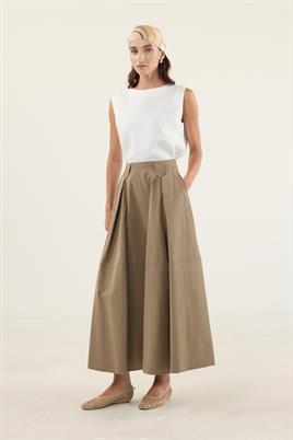 Üçgen Köprülü Paraşüt Etek Camel