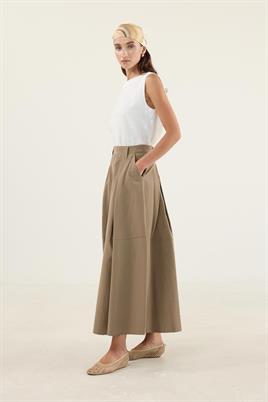 Üçgen Köprülü Paraşüt Etek Camel