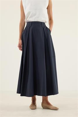 Üçgen Köprülü Paraşüt Etek Lacivert