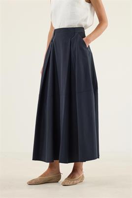 Üçgen Köprülü Paraşüt Etek Lacivert