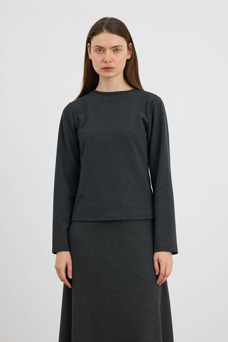 Ultrasoft Triko Basic Bluz Antrasit