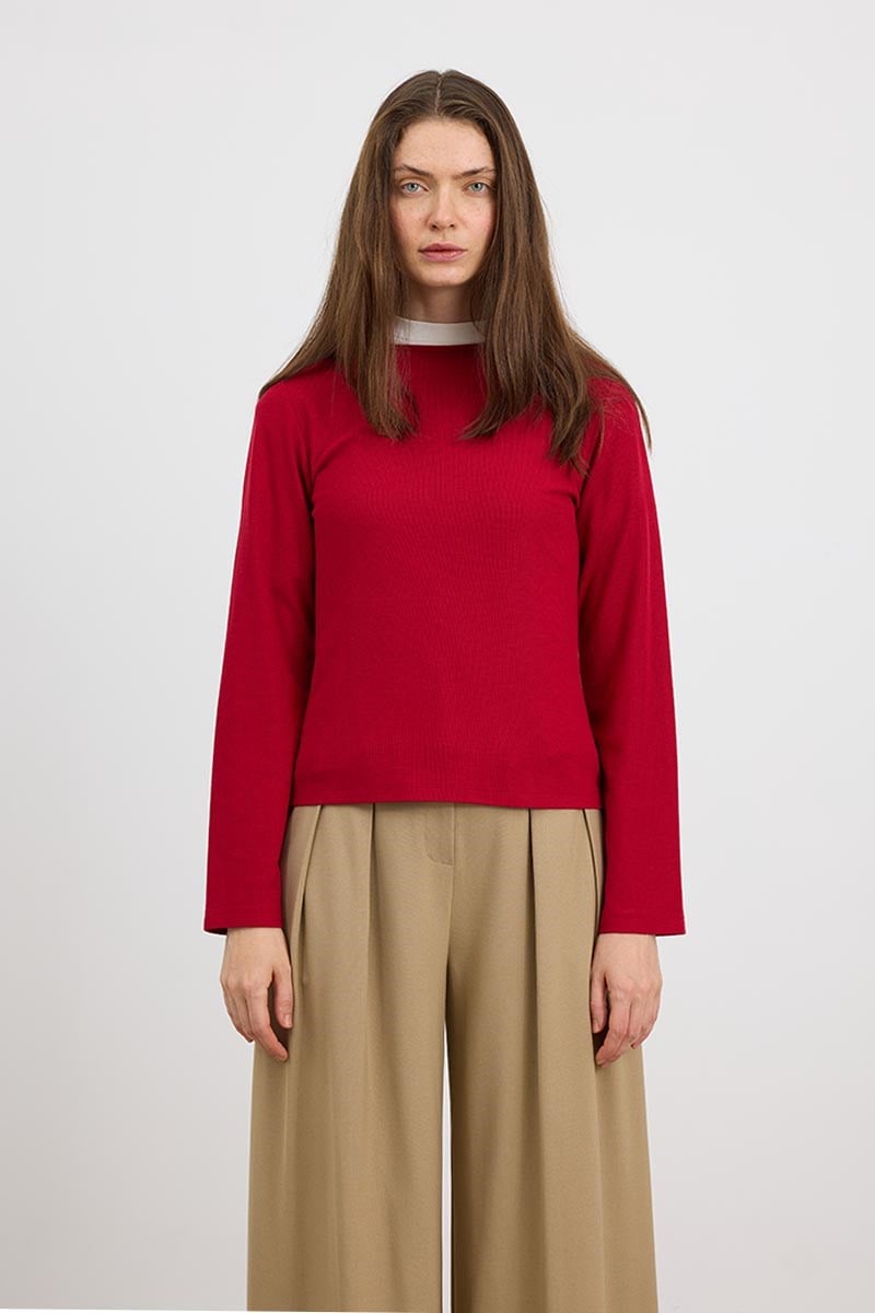 Ultrasoft Triko Basic Bluz Kırmızı