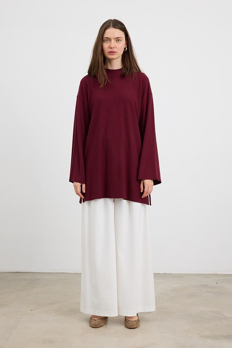 Ultrasoft Triko Tunik Bordo