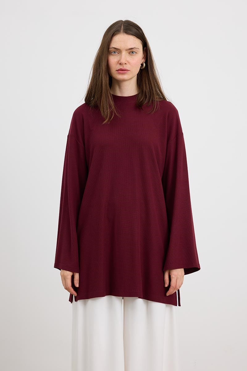 Ultrasoft Triko Tunik Bordo