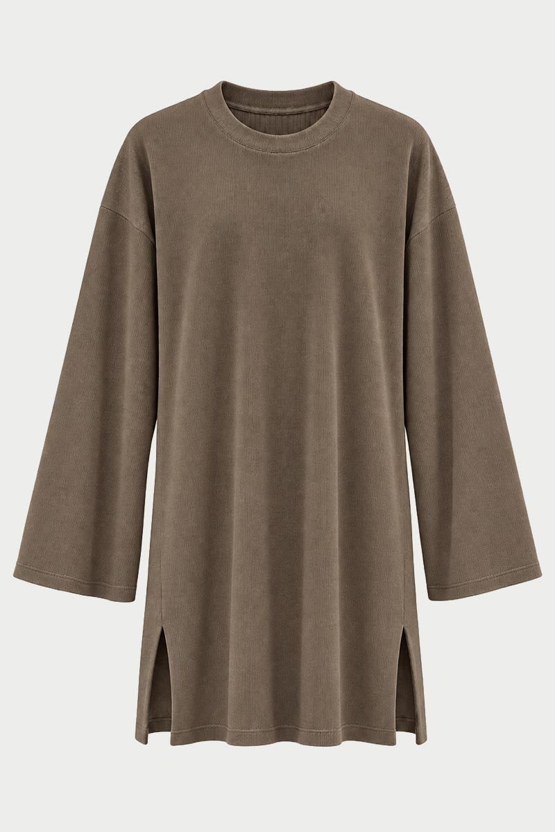 Ultrasoft Triko Tunik Boz Kahve