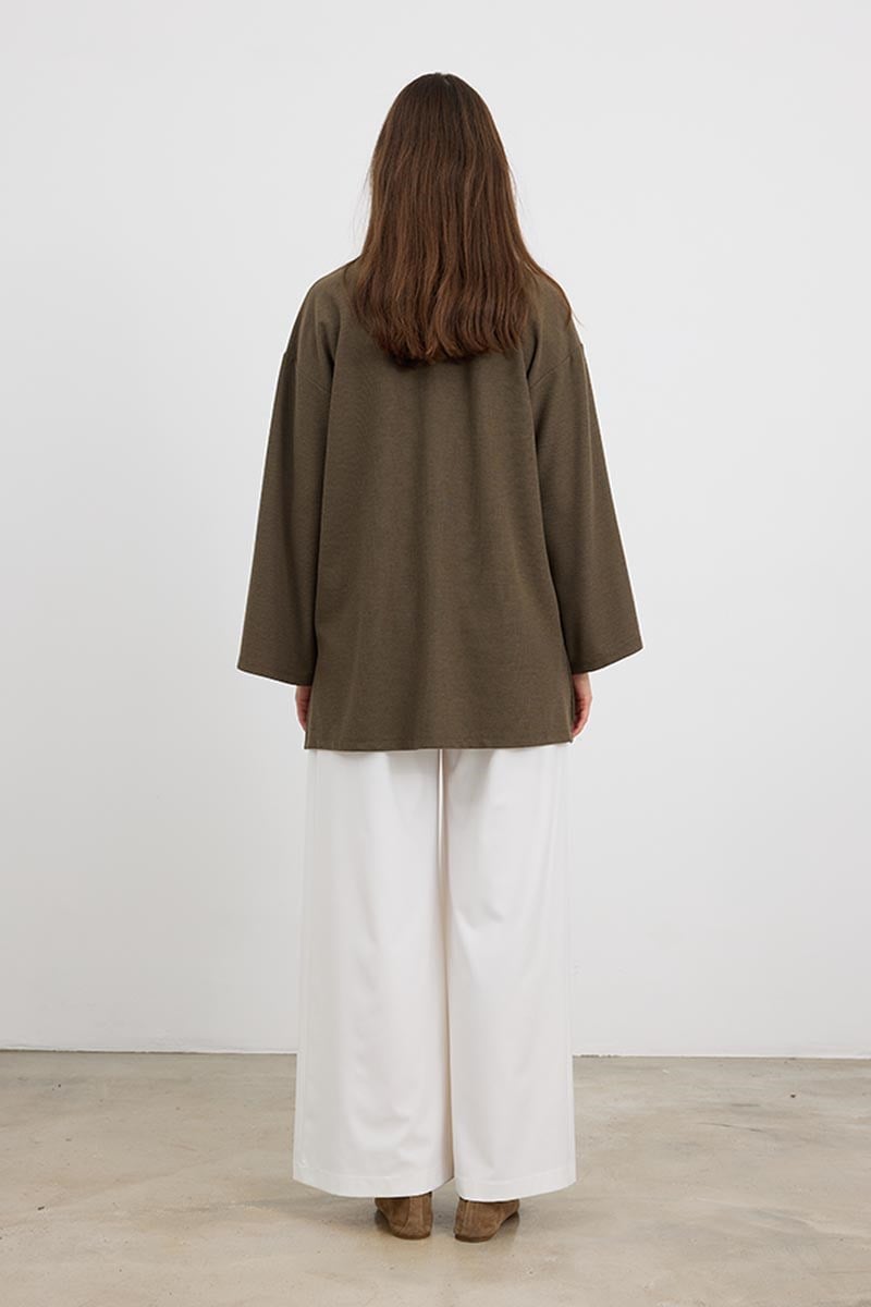 Ultrasoft Triko Tunik Boz Kahve