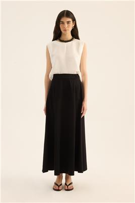 Üstü Parçalı Etek Siyah