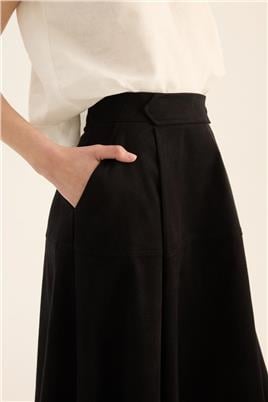 Üstü Parçalı Etek Siyah