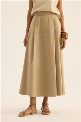 Üstü Parçalı Etek Vizon