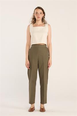 Ütü İzli Havuç Pantolon Haki