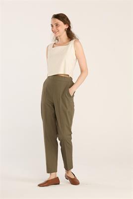 Ütü İzli Havuç Pantolon Haki