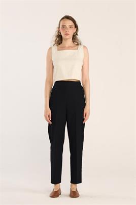 Ütü İzli Havuç Pantolon Siyah