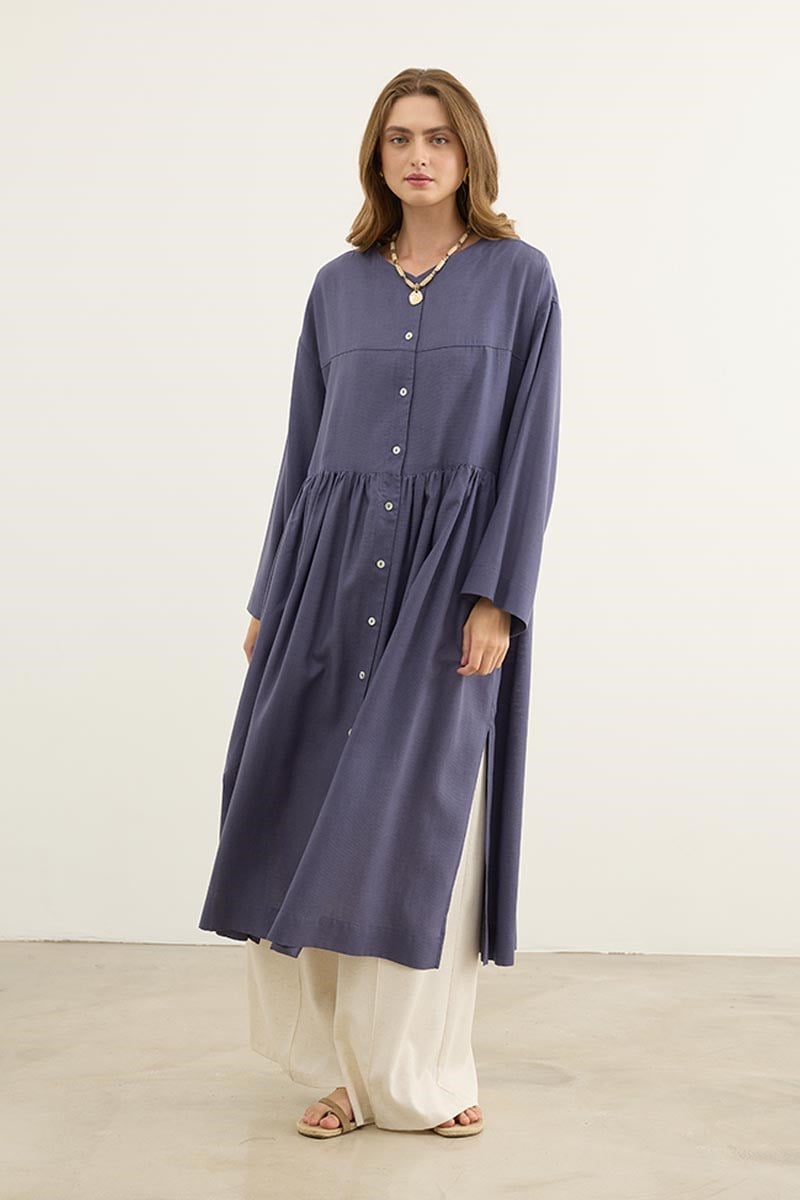 Uzun Kimono Tunik Lavanta