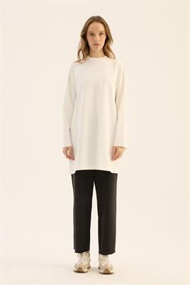 Uzun Kollu Tshirt Ekru