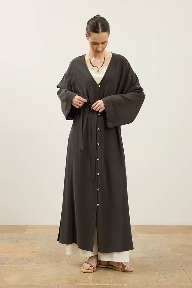 Uzun Modal Abaya Acı kahve