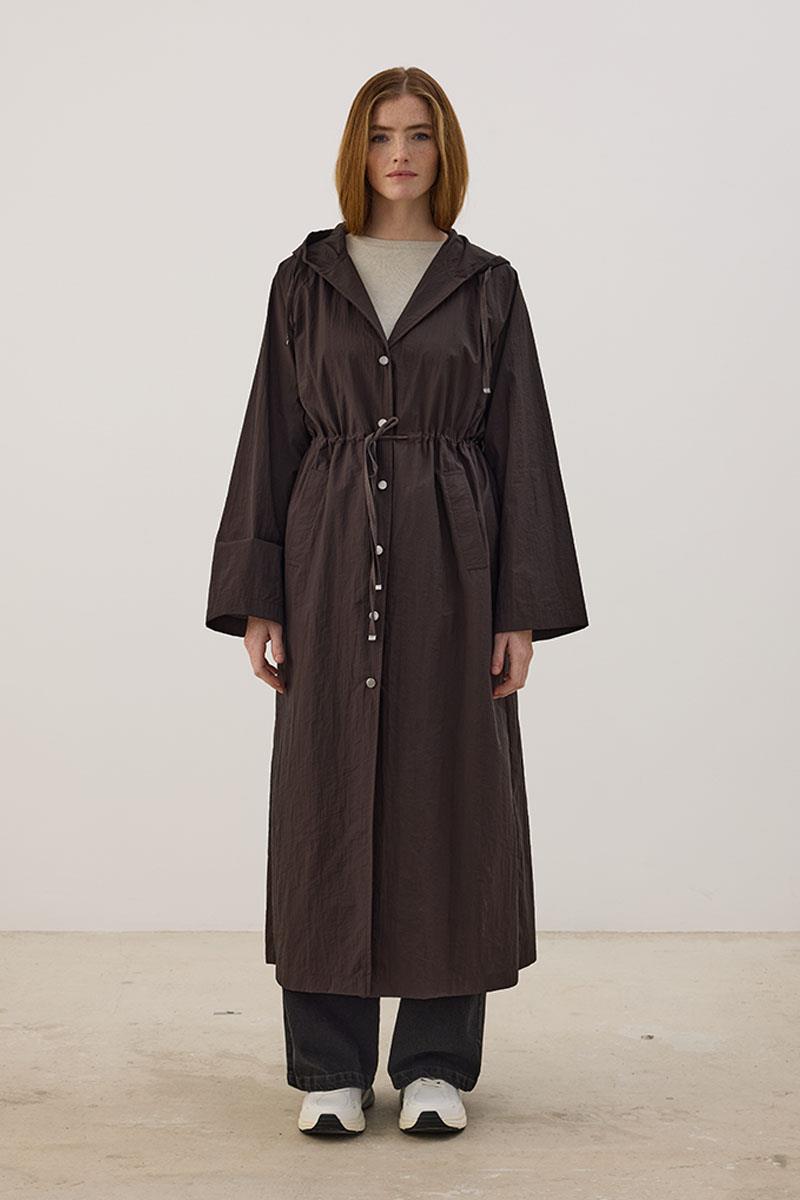 Uzun Paraşüt Yağmurluk Acı kahve