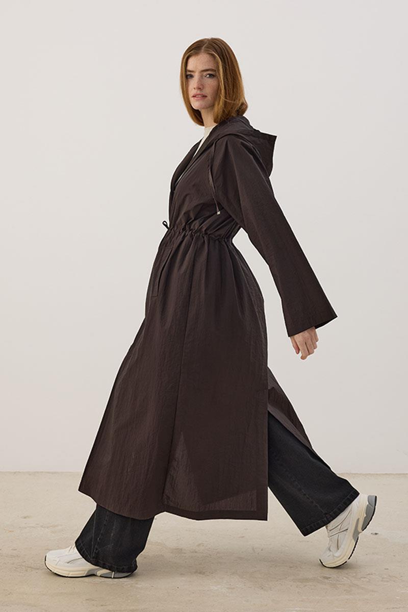 Uzun Paraşüt Yağmurluk Acı kahve