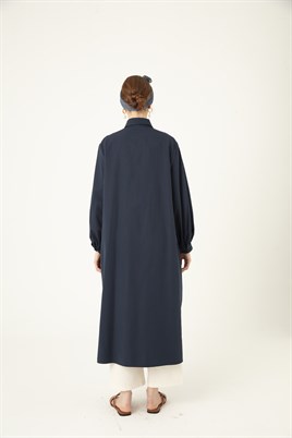 Uzun Poplin Gömlek Lacivert