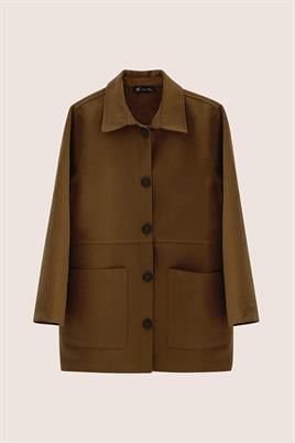 Uzun Süet Ceket Haki