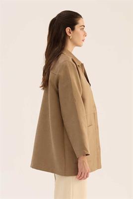 Uzun Süet Ceket Vizon